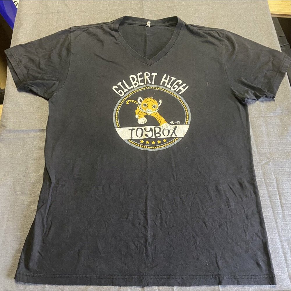 2018 Gilbert High School Toy Box Black Graphic V Neck Tee Large